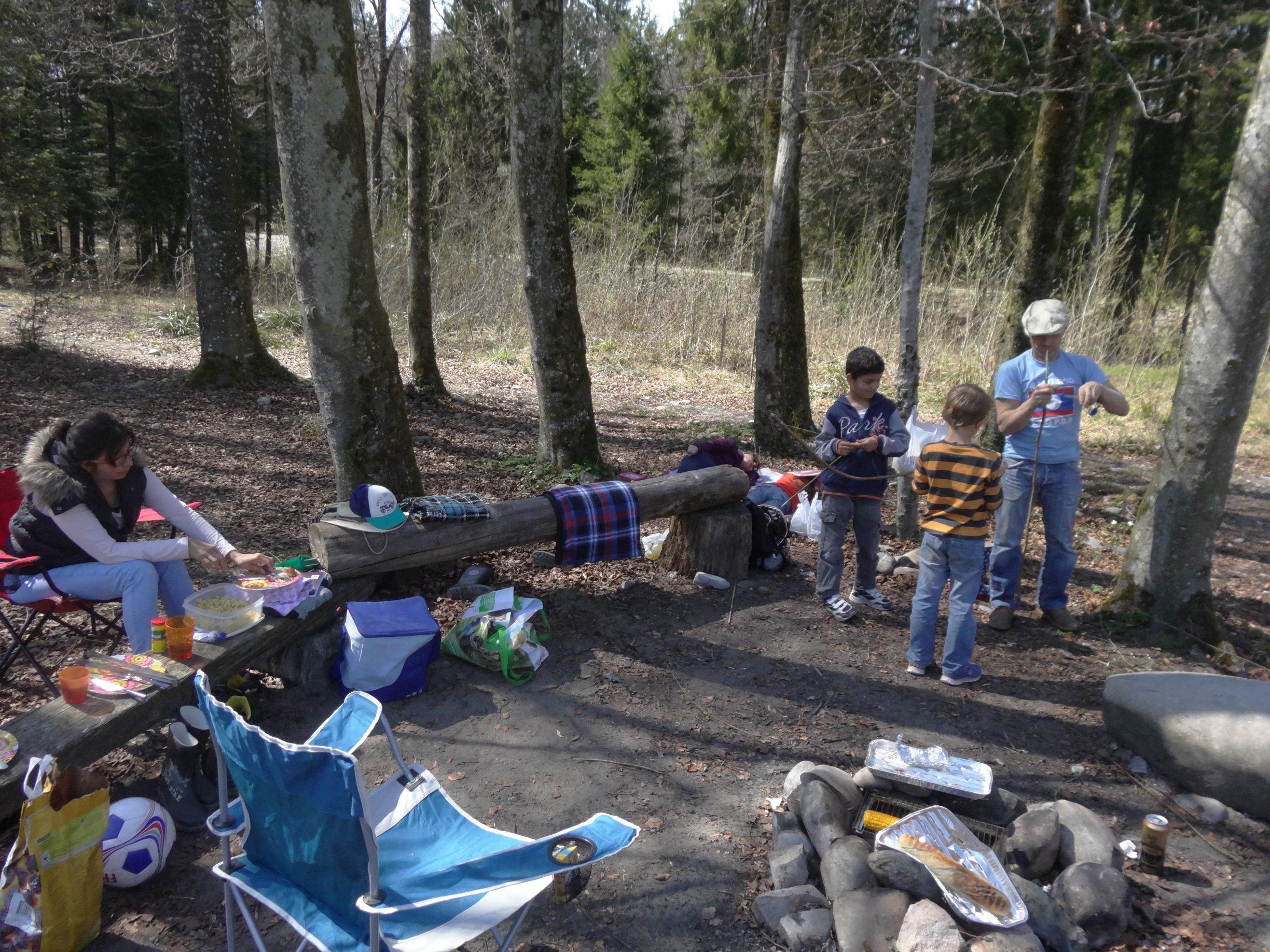 Picknick während dem Goldwaschen